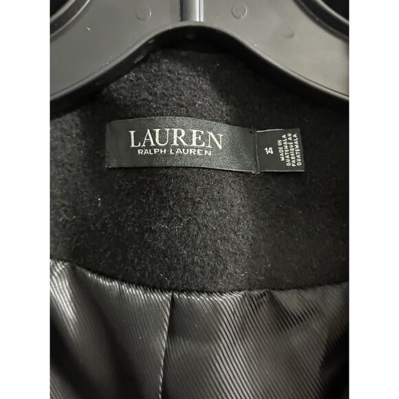 Lauren Ralph Lauren Women's Wool Dress Reefer Over Coat Size 14 LR2523 Black - Picture 4 of 10